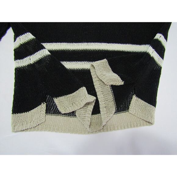 Anne Taylor Black Cable Knit Sweater size L Coastal Nautical Boho Y2K 90s VTG - Picture 8 of 8